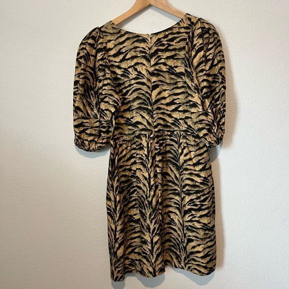 Ba&Sh Zola Animal Print Mini Puff Sleeve Dress Women’s US 6 - Picture 4 of 7